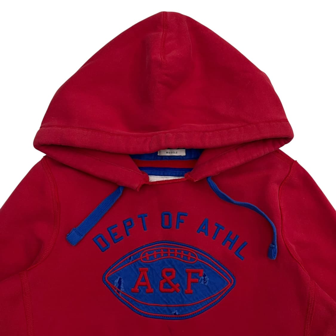 아베크롬비 블루 자수 레드 후드 S 상품이미지4