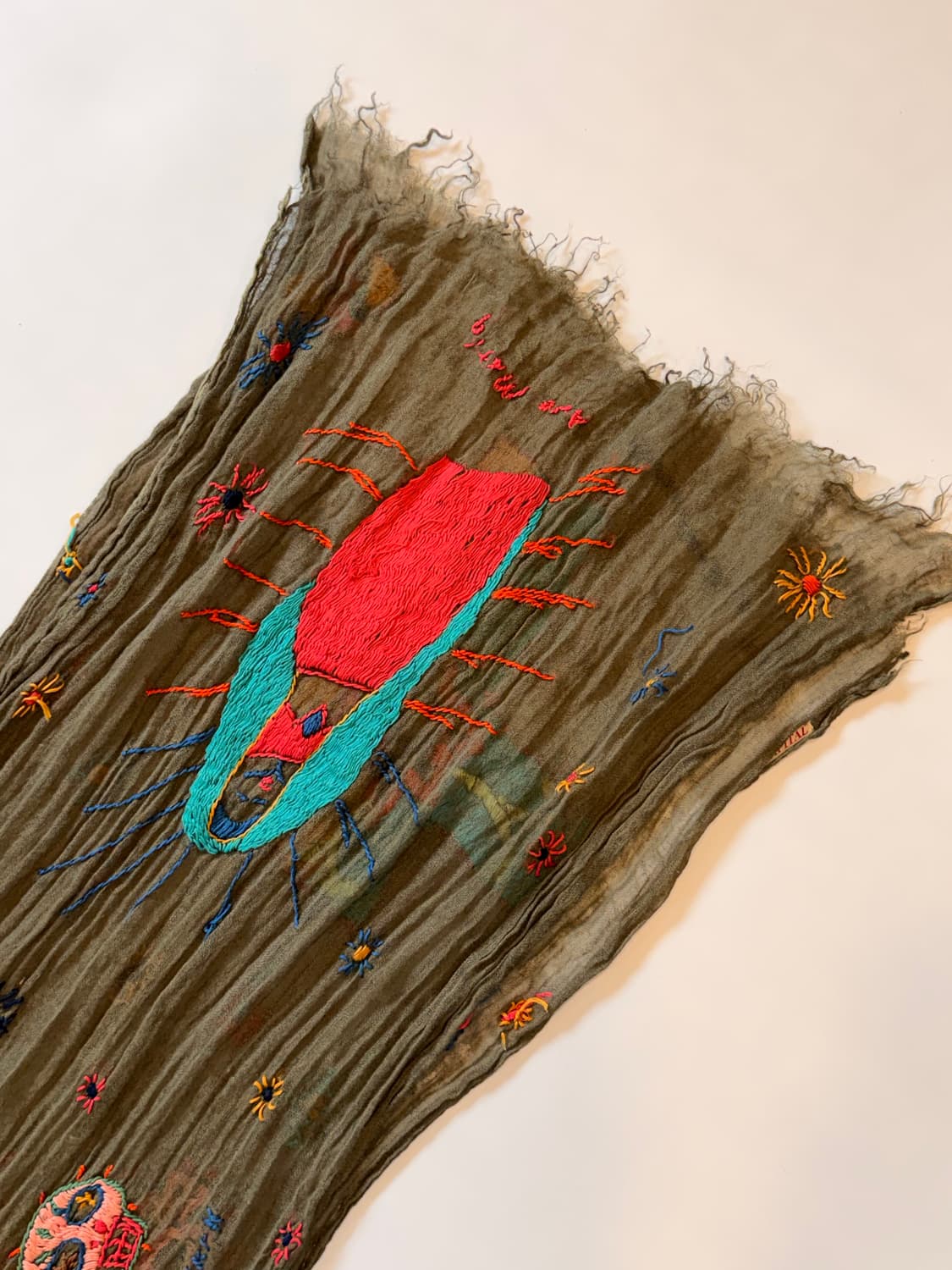 KAPITAL Embroidery Ring Stole (Olive) 상품이미지2