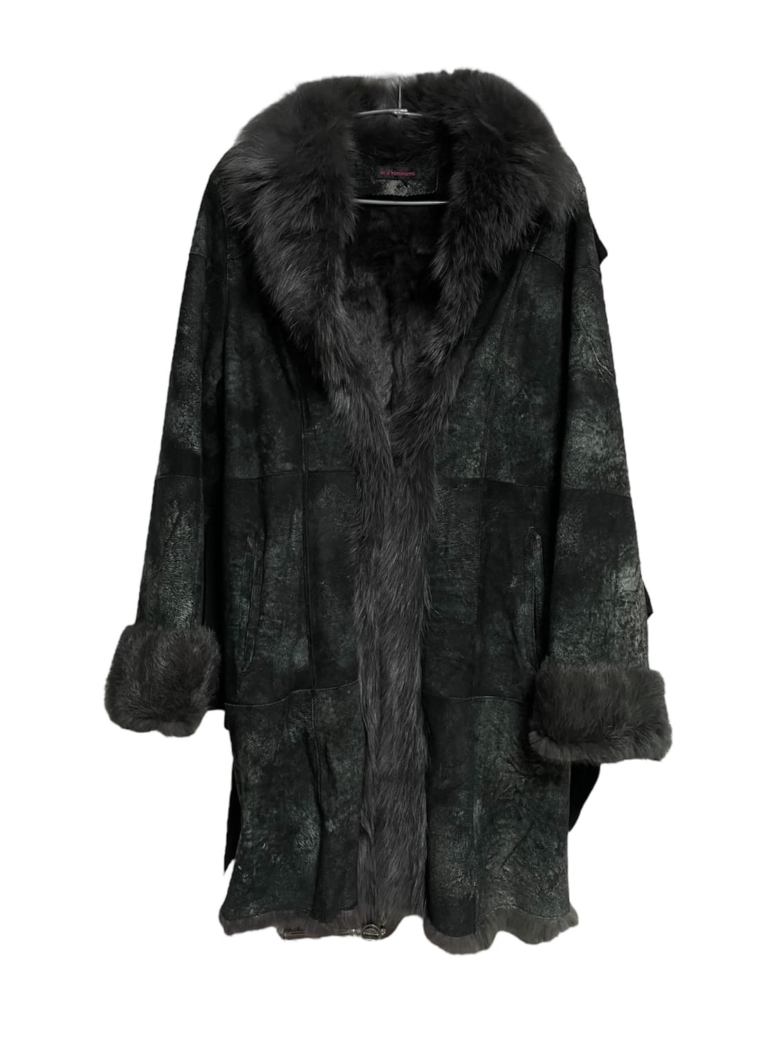 스웨이드 리얼 퍼자켓 롱코트 나나깔다크웨어오네갸루락시크그런지펑크고스고딕 상품이미지6