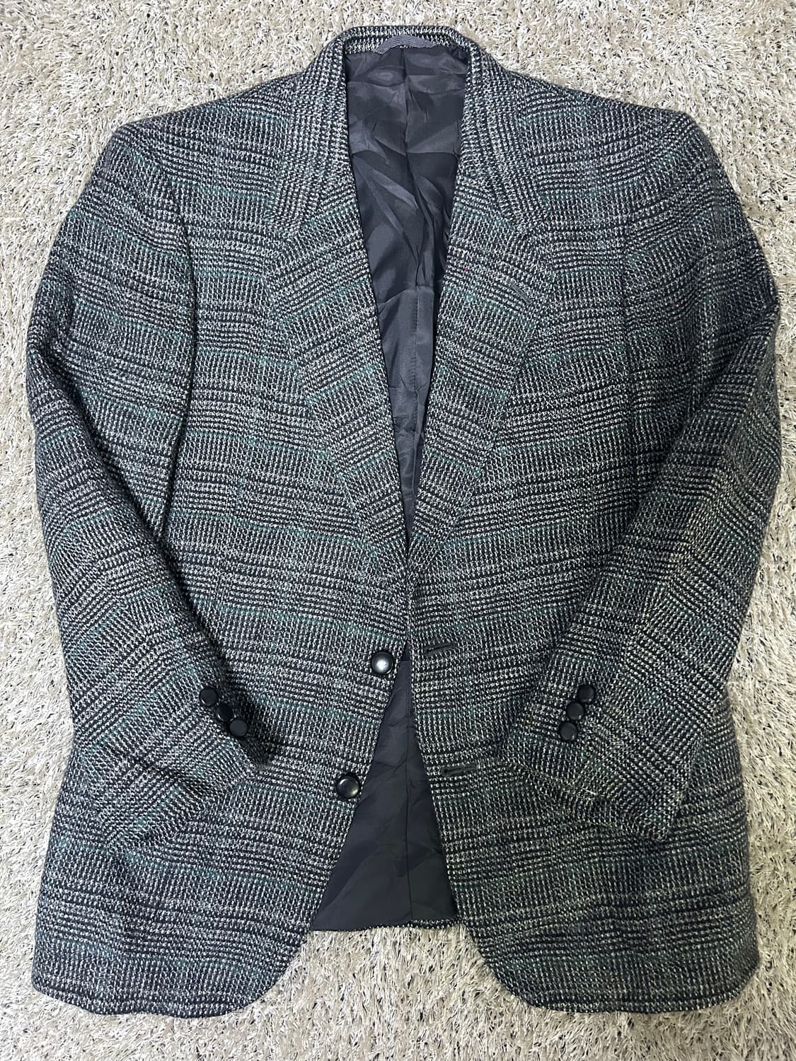 일제 피에르가르뎅 체크 울 블레이저 105 상품이미지1