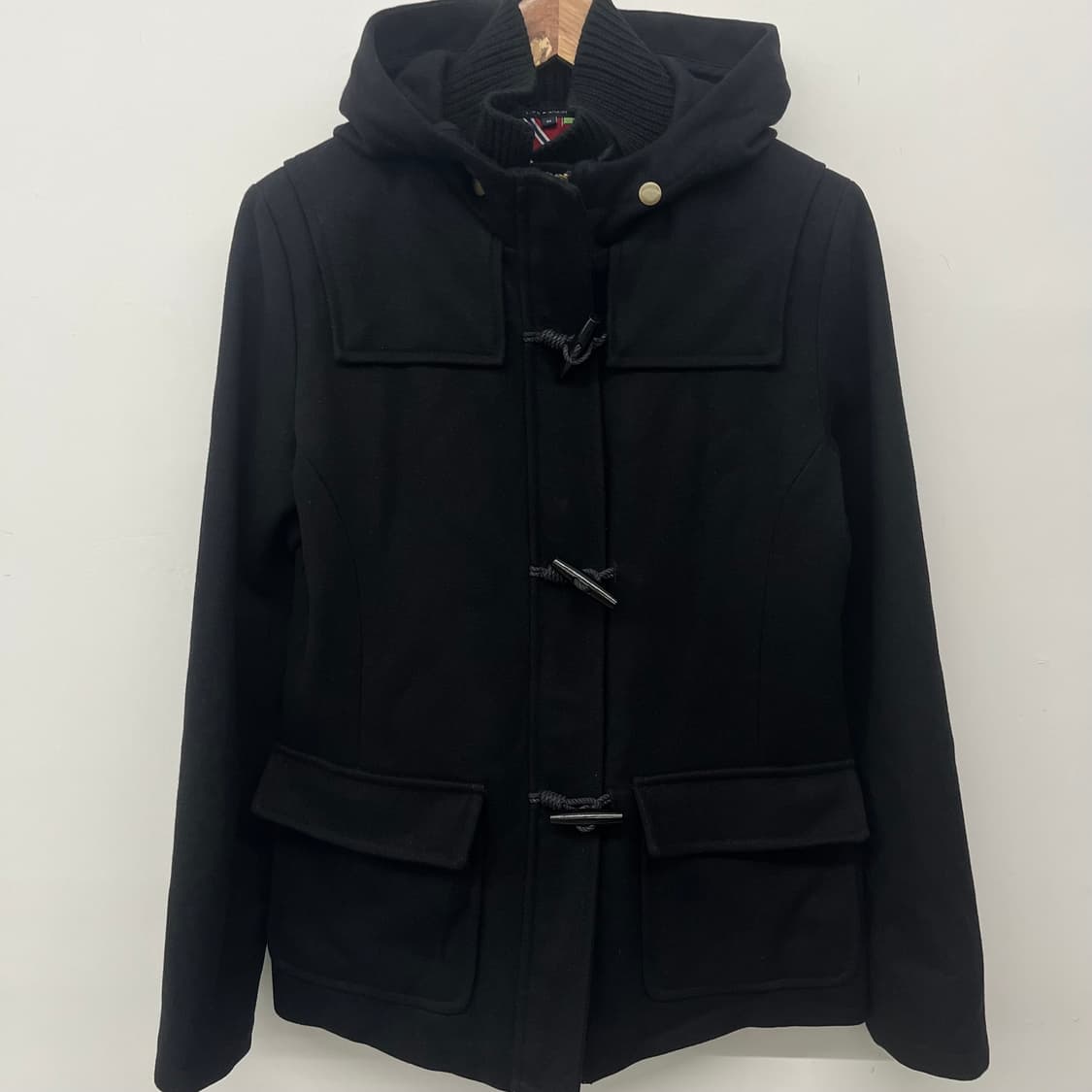타미힐피거 블랙 후드 더플 코트 여M 상품이미지2