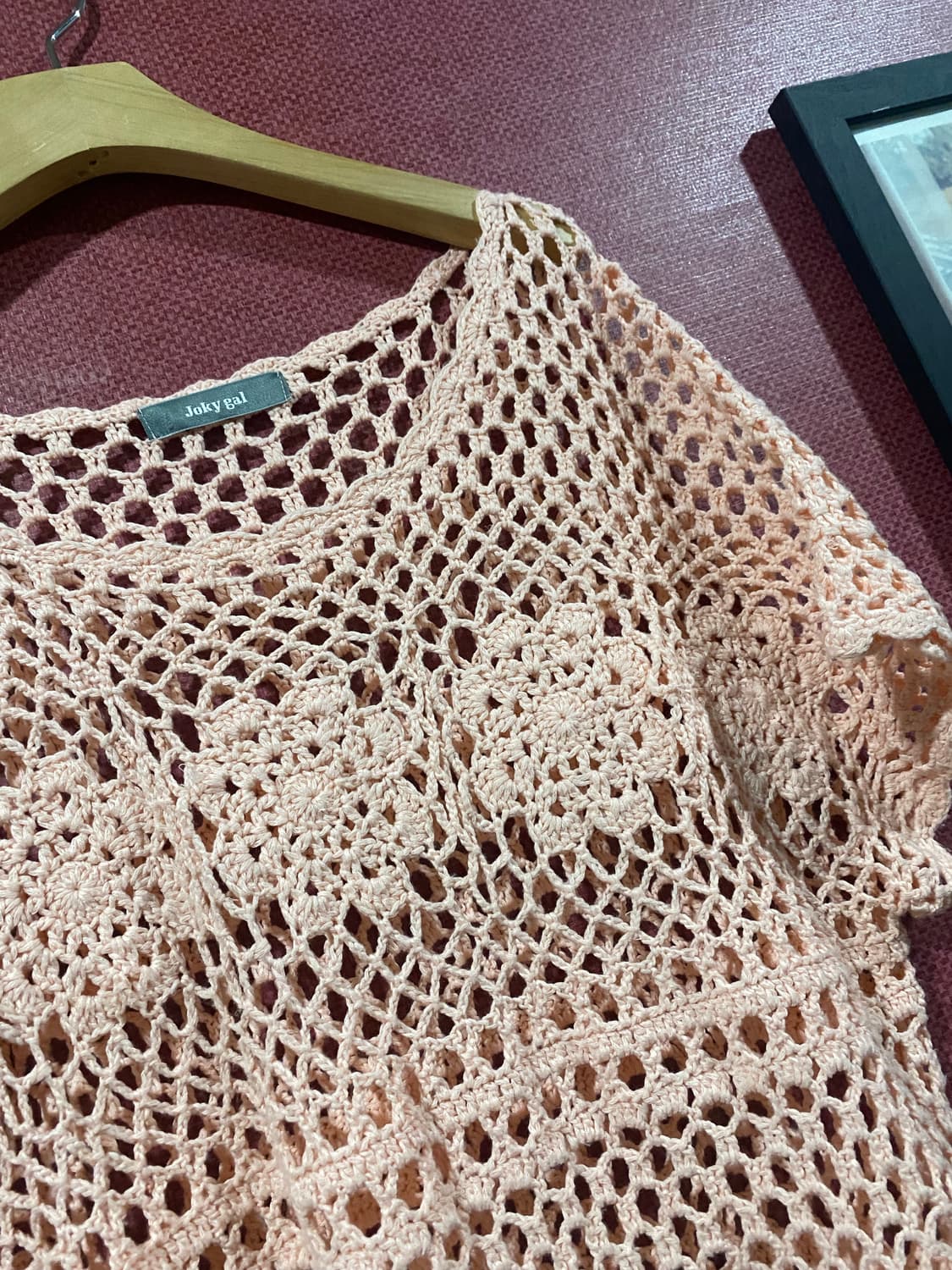 Joky gal 크로셰 뜨개질 상의 M 상품이미지2