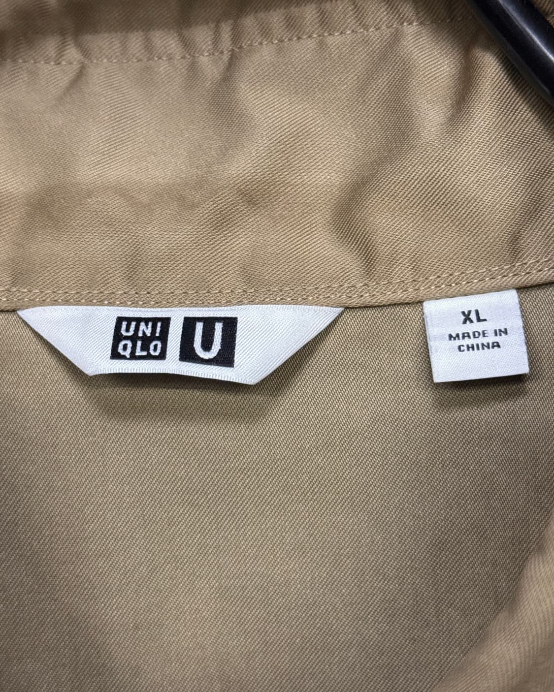 유니클로U 르메르 유틸리티 셔츠 남방 베이지 XL 105 면 나일론 카키 상품이미지6