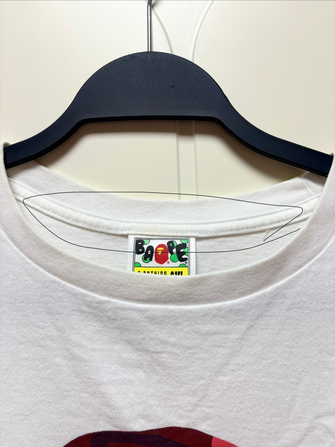 베이프 빅 사루 롱슬리브 핑크레드 화이트 상품이미지4