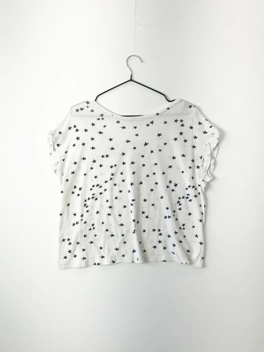 Zara W&B Star Pattern Crop Tee 상품이미지4