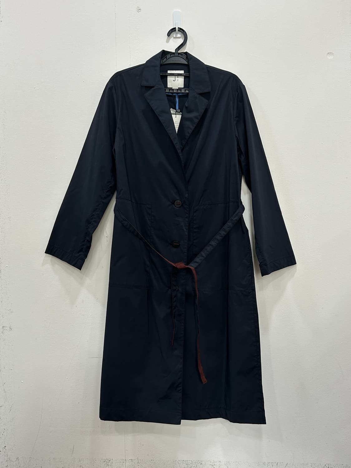 새상품 J BY 제이바이 네이비 버건디 배색 트렌치코트 66 상품이미지3