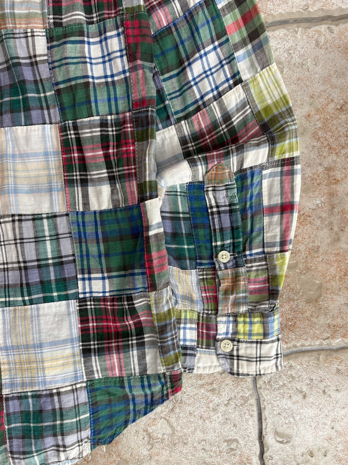 [M] Polo patchwork pattern shirt 상품이미지7