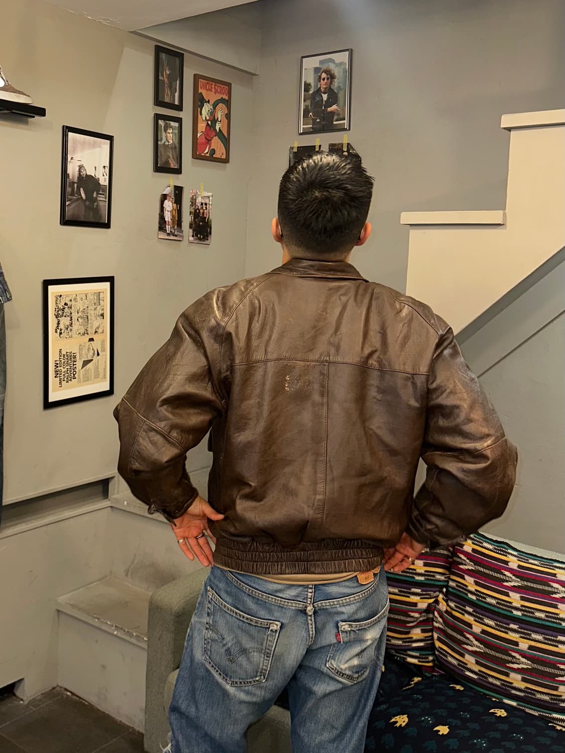90’s Japanese Shell-leather aged jacket 상품이미지3