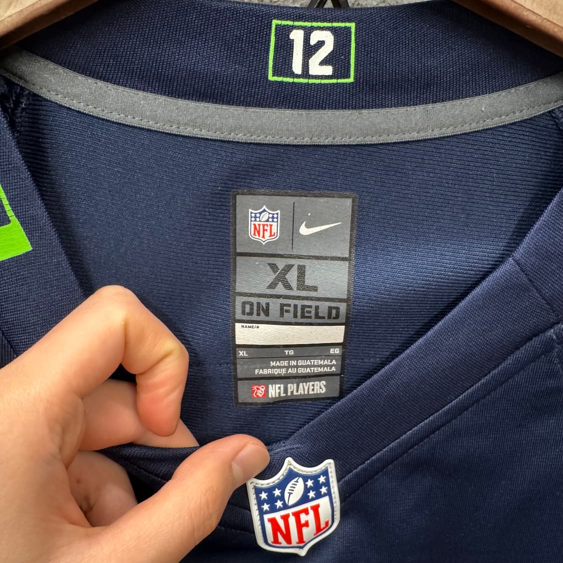 나이키 NFL 시애틀 시호크스 러셀 윌슨 게임 반팔 저지 네이비 상품이미지8