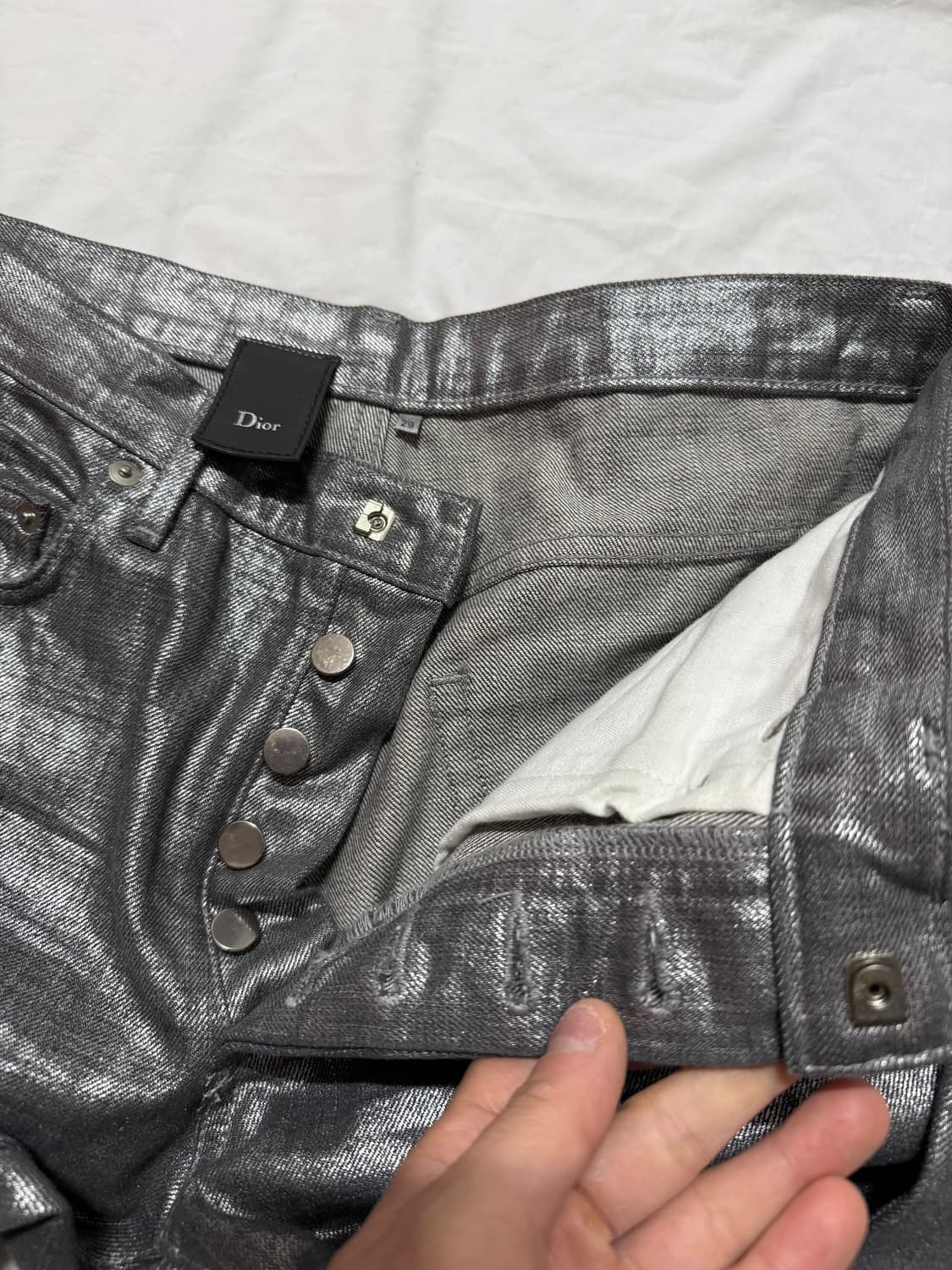 디올 옴므 - 06AW 실버 코팅 진 상품이미지7