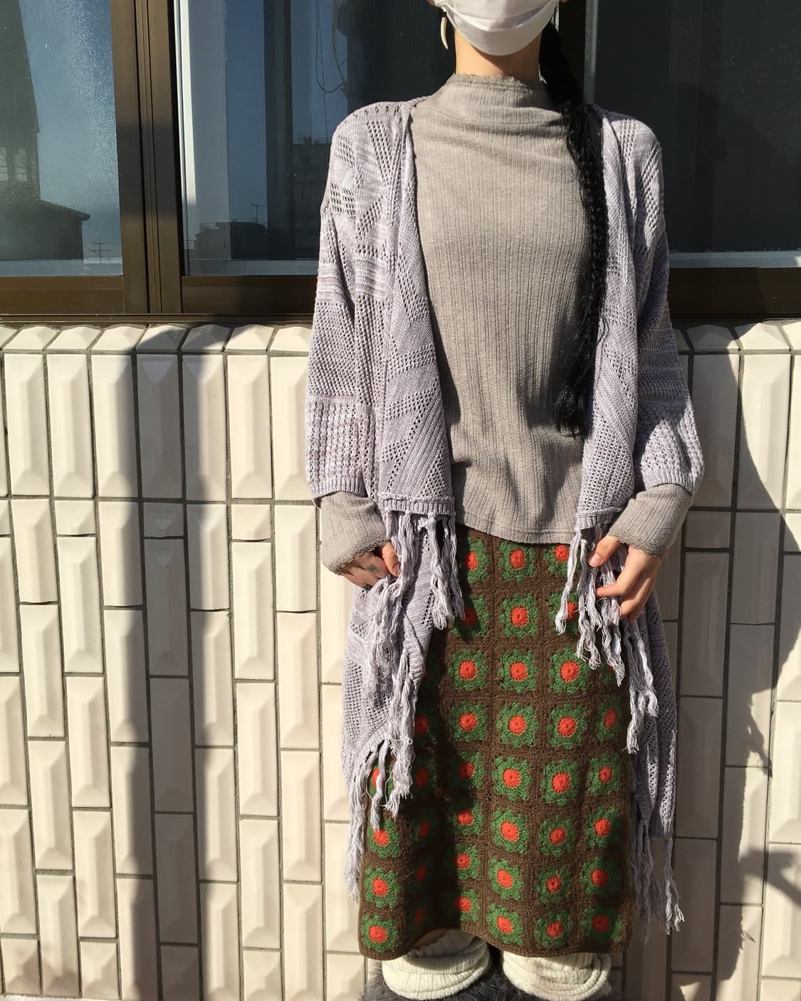 lace trimming ribbed sleeve 상품이미지6