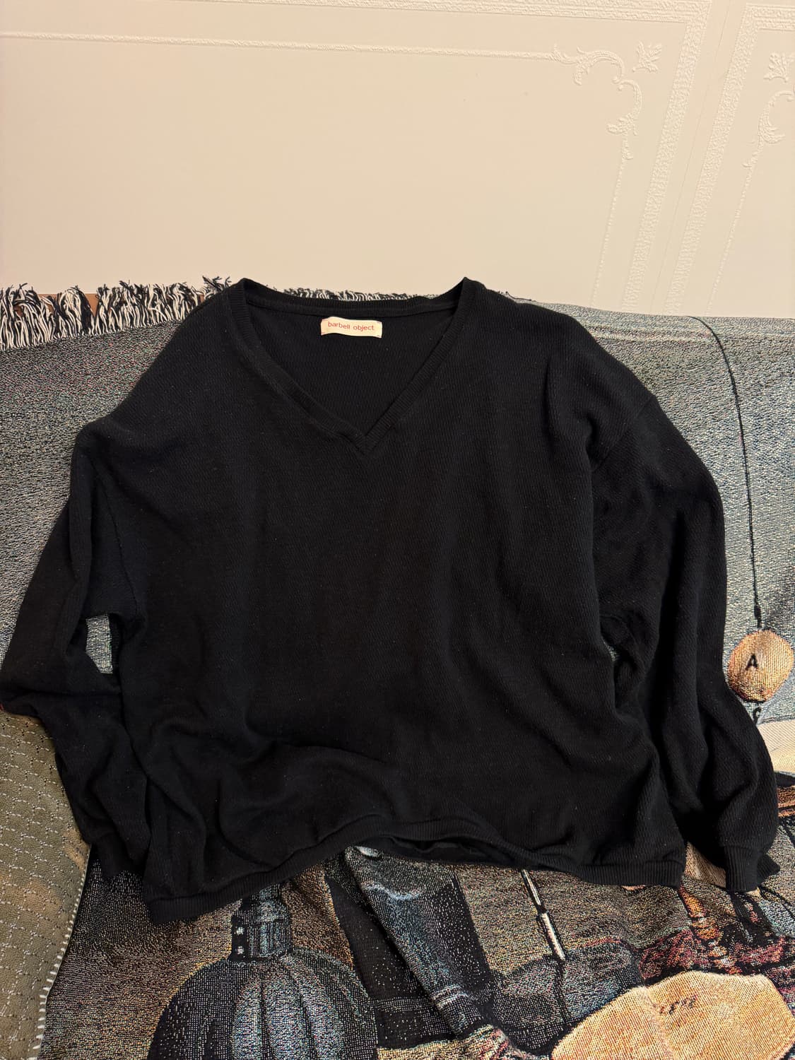 바벨 오브젝트 브이 넥 니트 블랙 상품이미지2