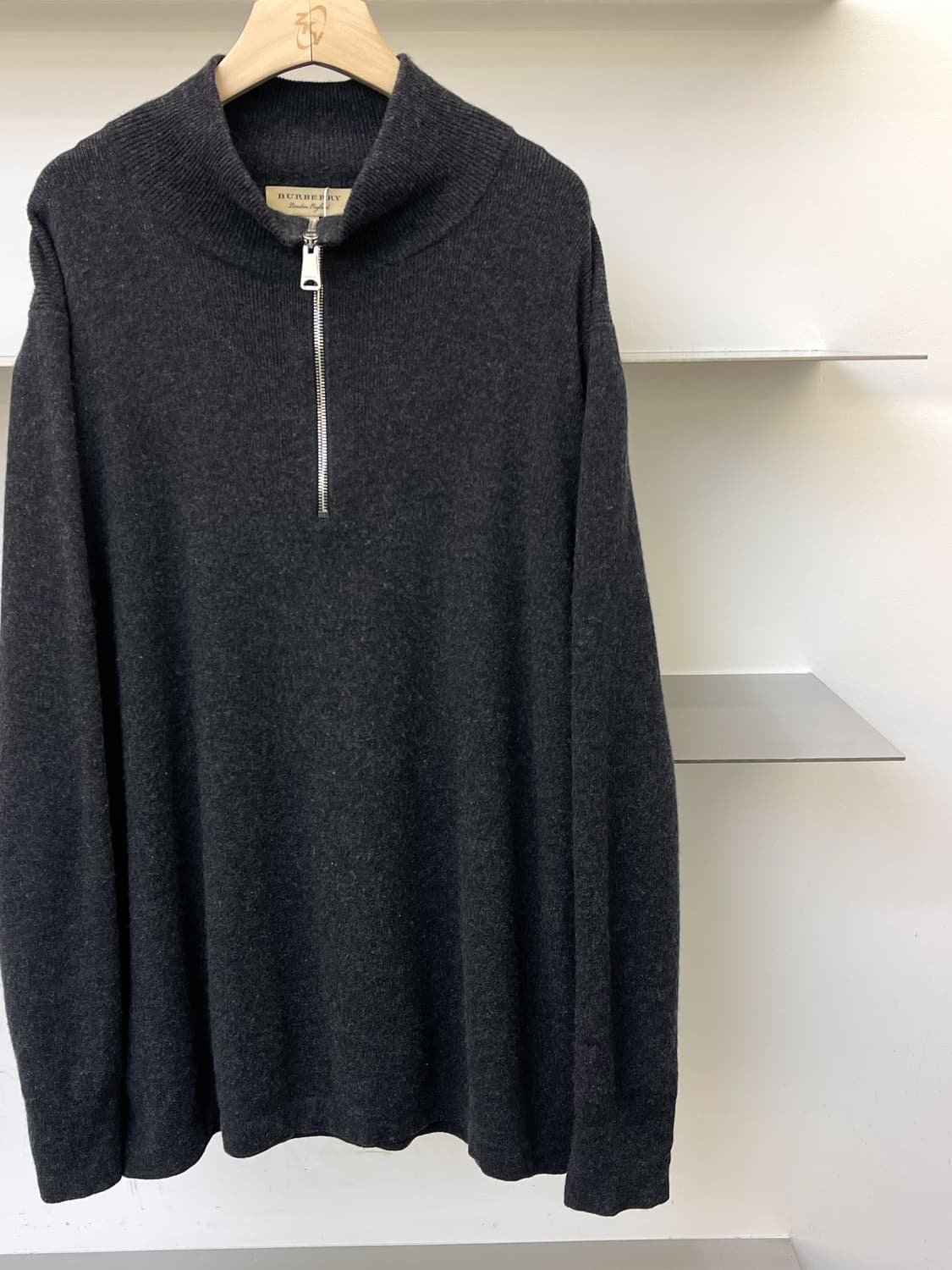 버버리 100%캐시미어 하프 집 스웨터 상품이미지4