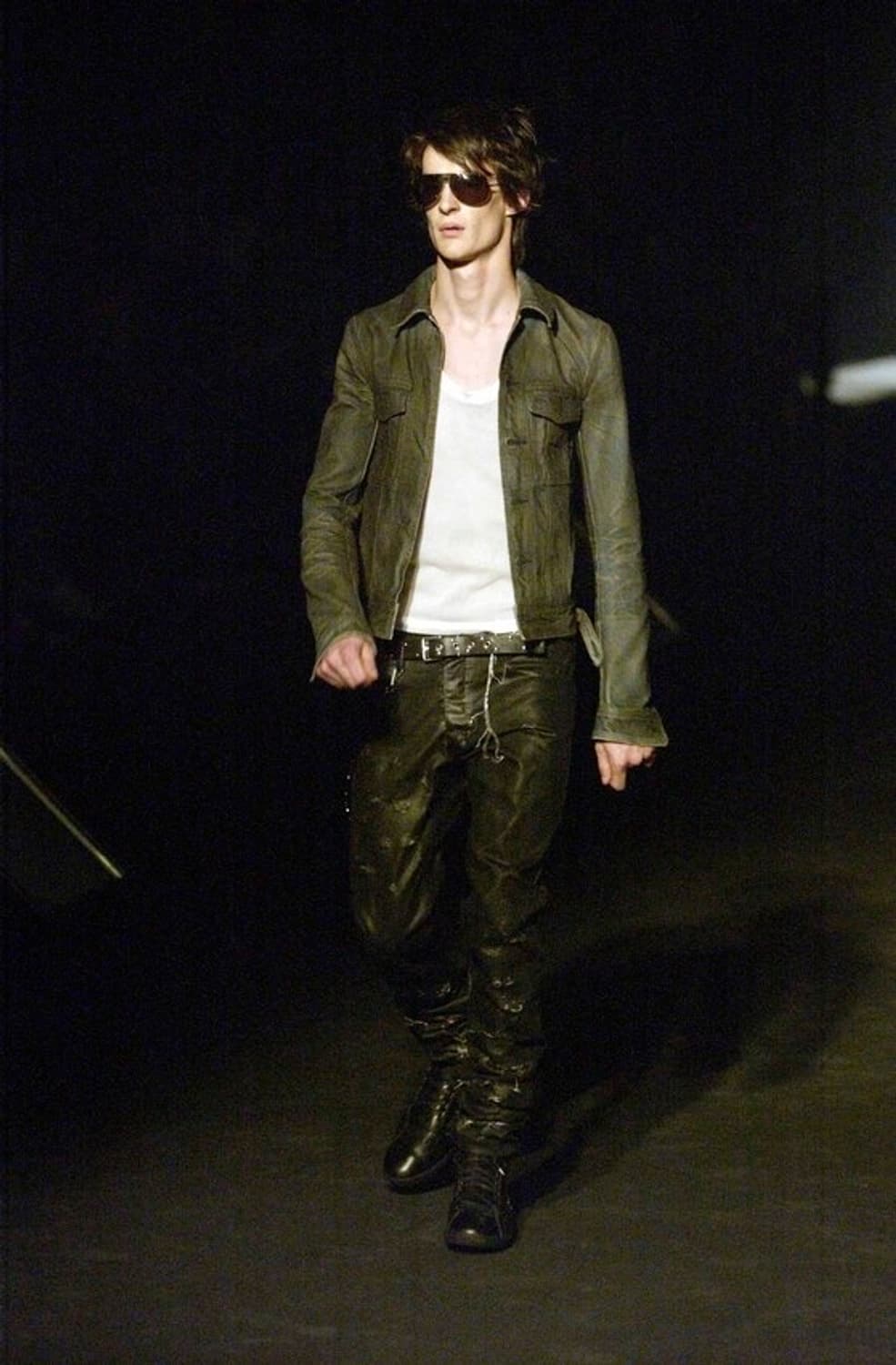 디올옴므 SS04 왁스 코티드 블루 끌레어 데님 자켓 상품이미지3