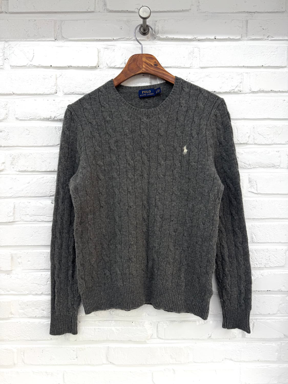 폴로 그레이 케이블 니트 상품이미지3