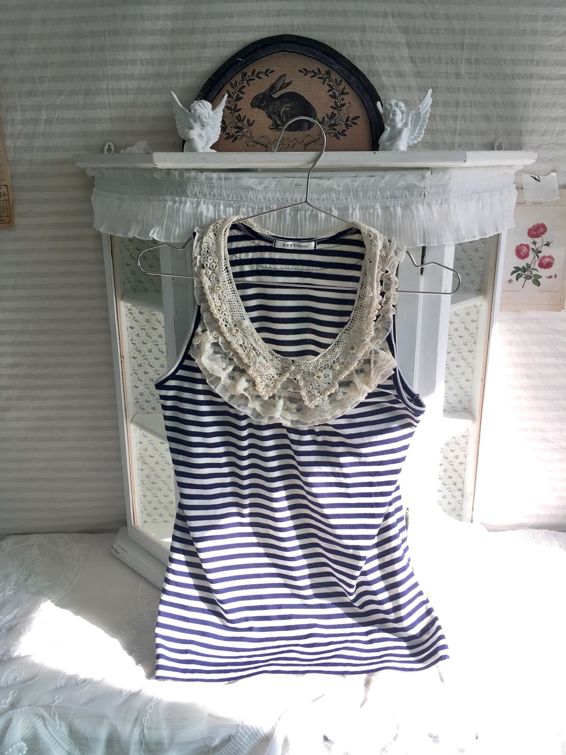 Axes femme 로맨틱 레이스 스트라이프 나시 상품이미지5