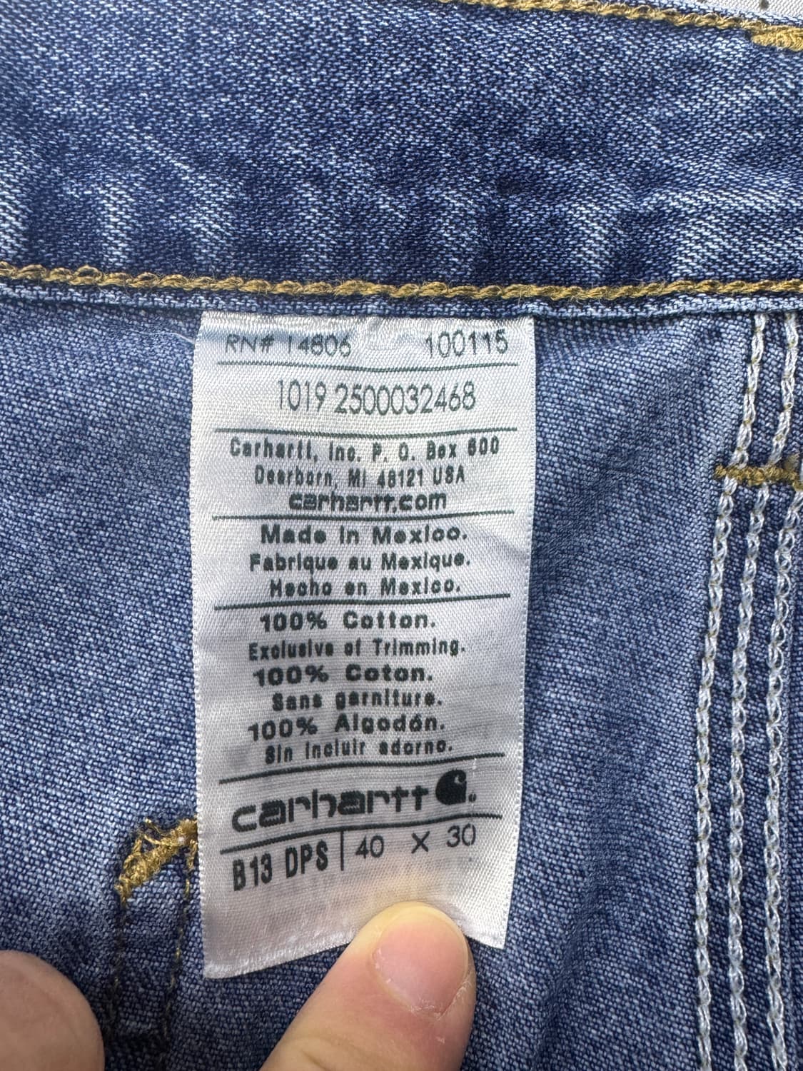 칼하트 데님 싱글니 b13 DPS 상품이미지7