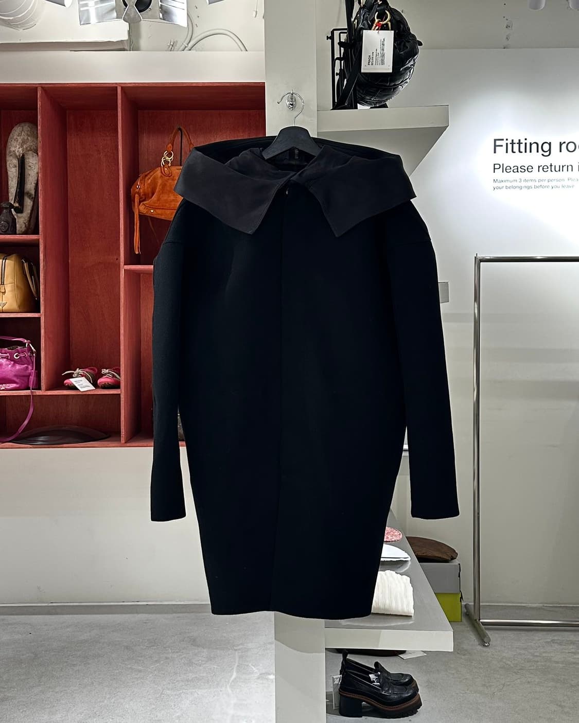 릭 오웬스 블랙 13fw 실크 울 코트 상품이미지1