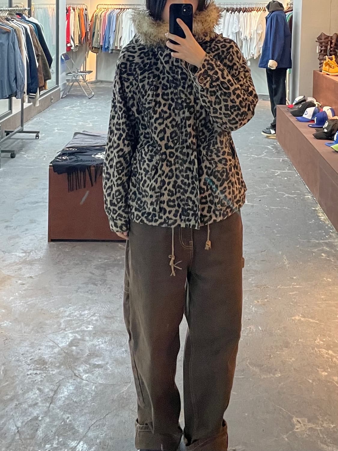 빈티지 레오파드 퍼 후드 자켓 H1196 상품이미지1