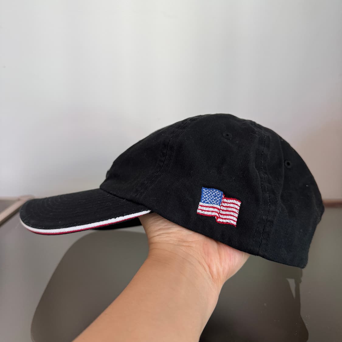 USA unility 빈티지 모자 볼캡 vintage cap 블랙 국기 상품이미지4