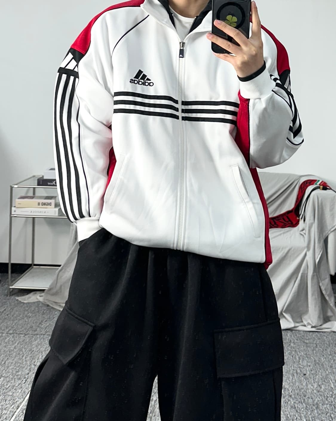 아디다스 90s 화이트 레드 트랙탑 져지 상품이미지3