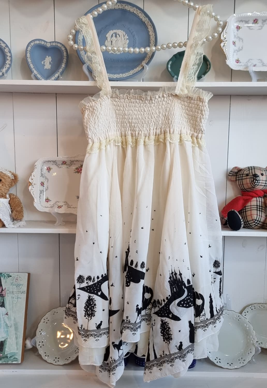 레이스 뷔스티에 원피스 블랙 프린팅 상품이미지8