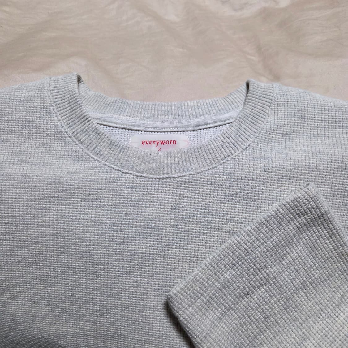 [2] 에브리원 와플 롱슬리브 티셔츠 오트밀 / 아이보리 에크루 화이트 상품이미지4