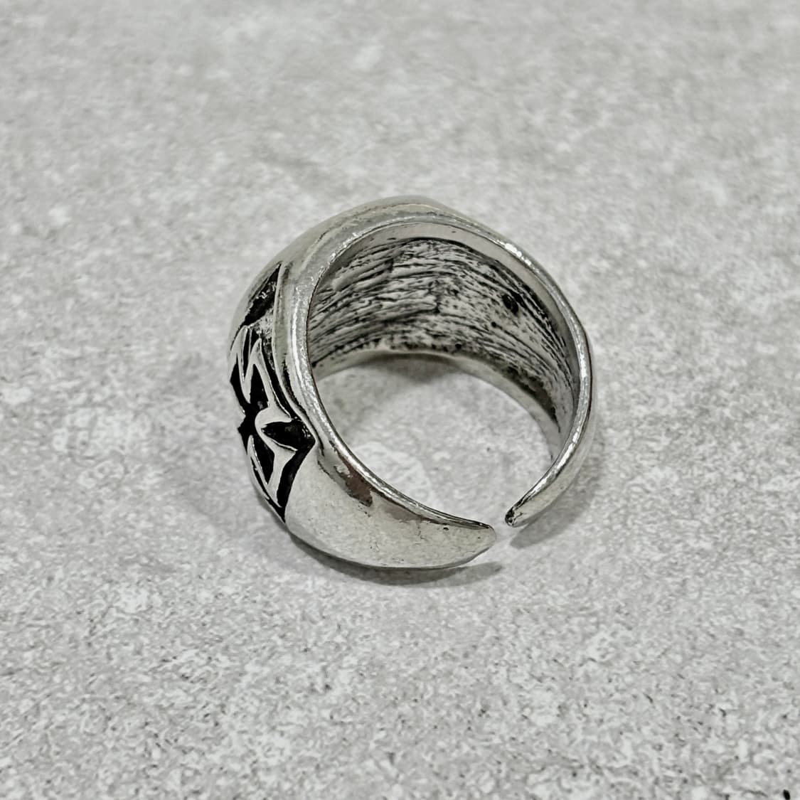 Oribell 볼드 크로스 실버 라지 오픈링 반지 상품이미지6