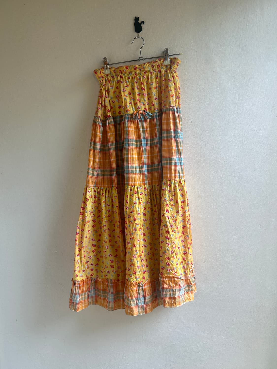 꽃 체크 스커트 상품이미지1