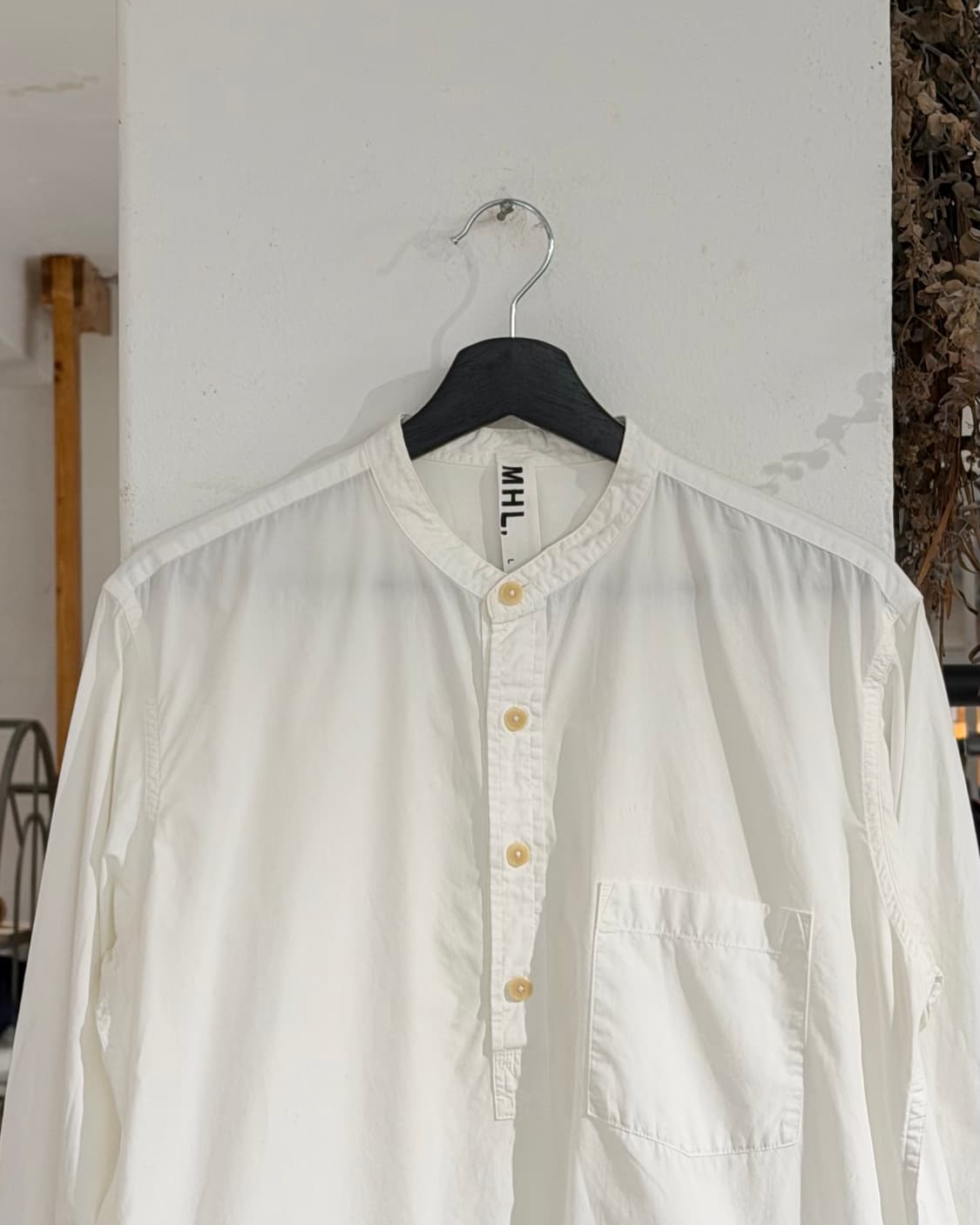 mhl 마가렛 호웰 화이트 헨리넥 셔츠 상품이미지4