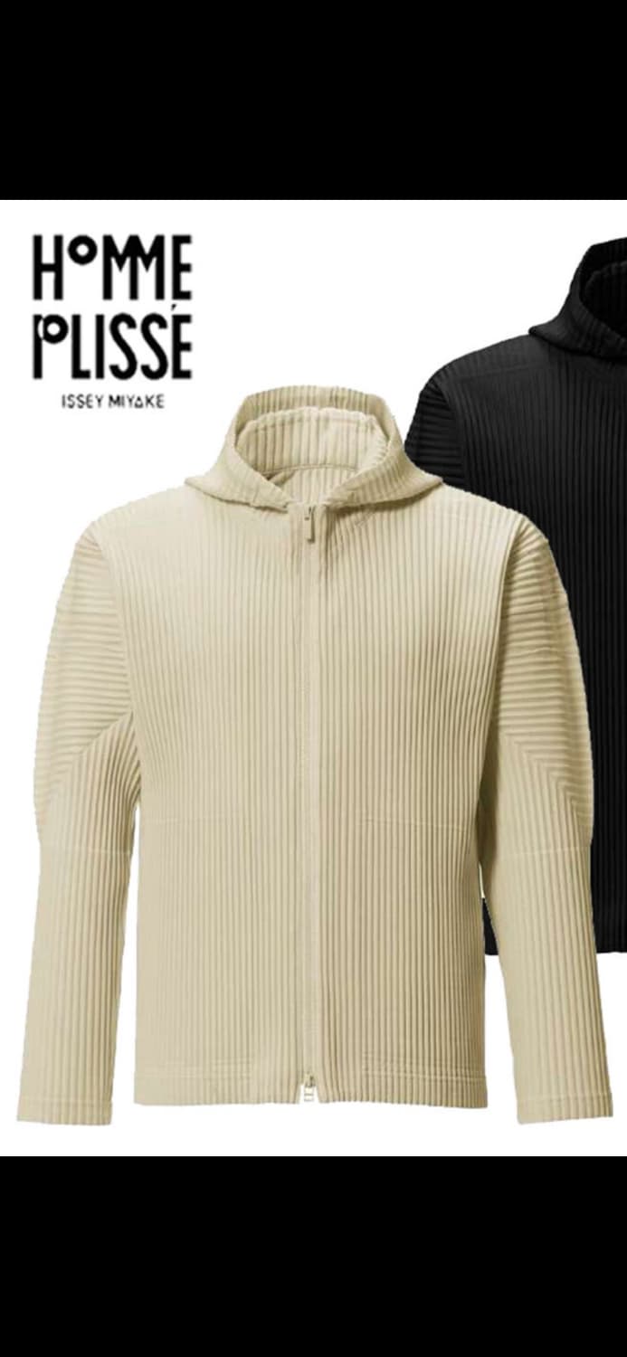 옴므플리세 베이지색 후드집업 4사이즈 상품이미지2