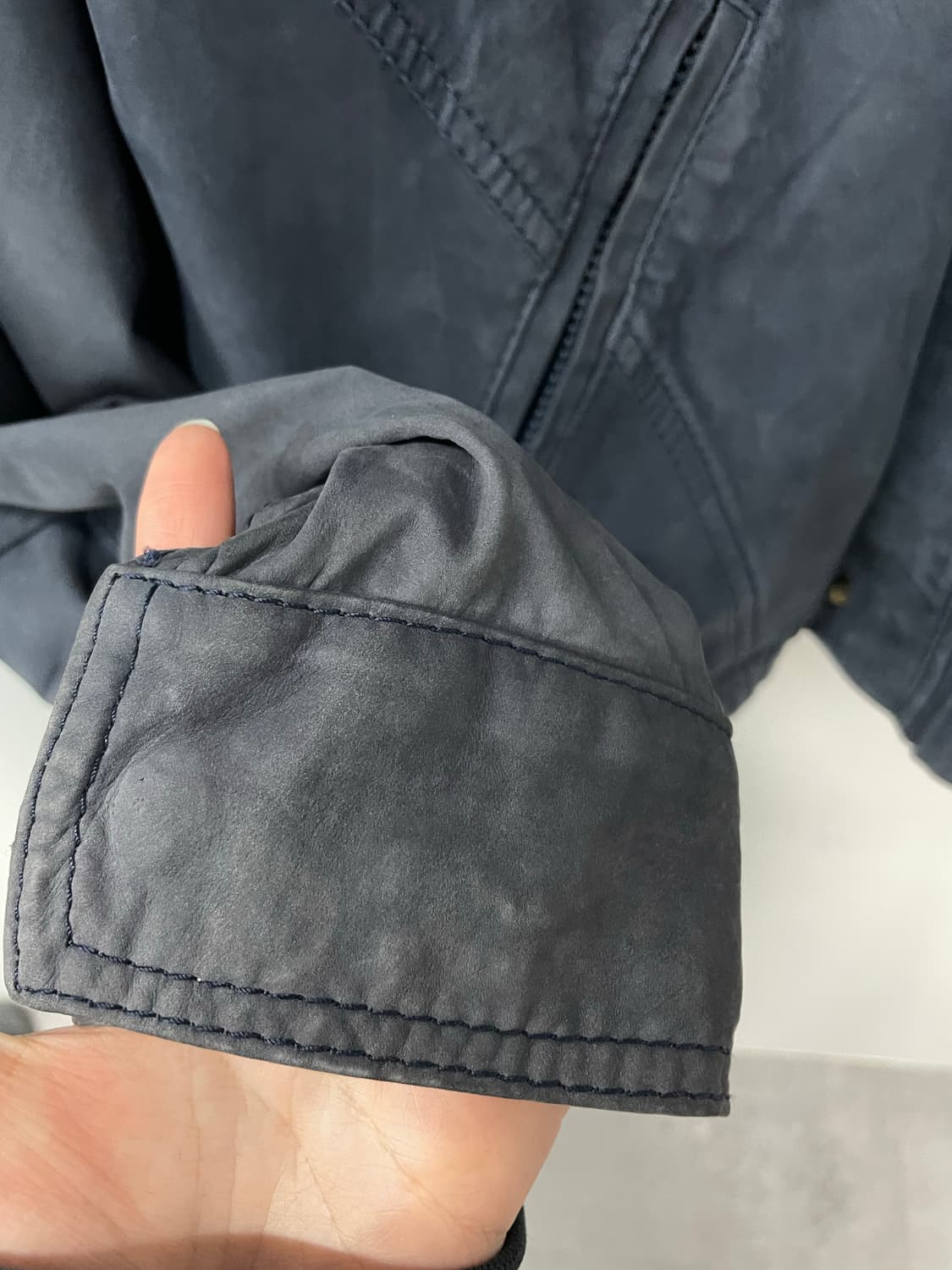 빈티지 네이비 블루종 스웨이드 자켓 H1568 상품이미지8