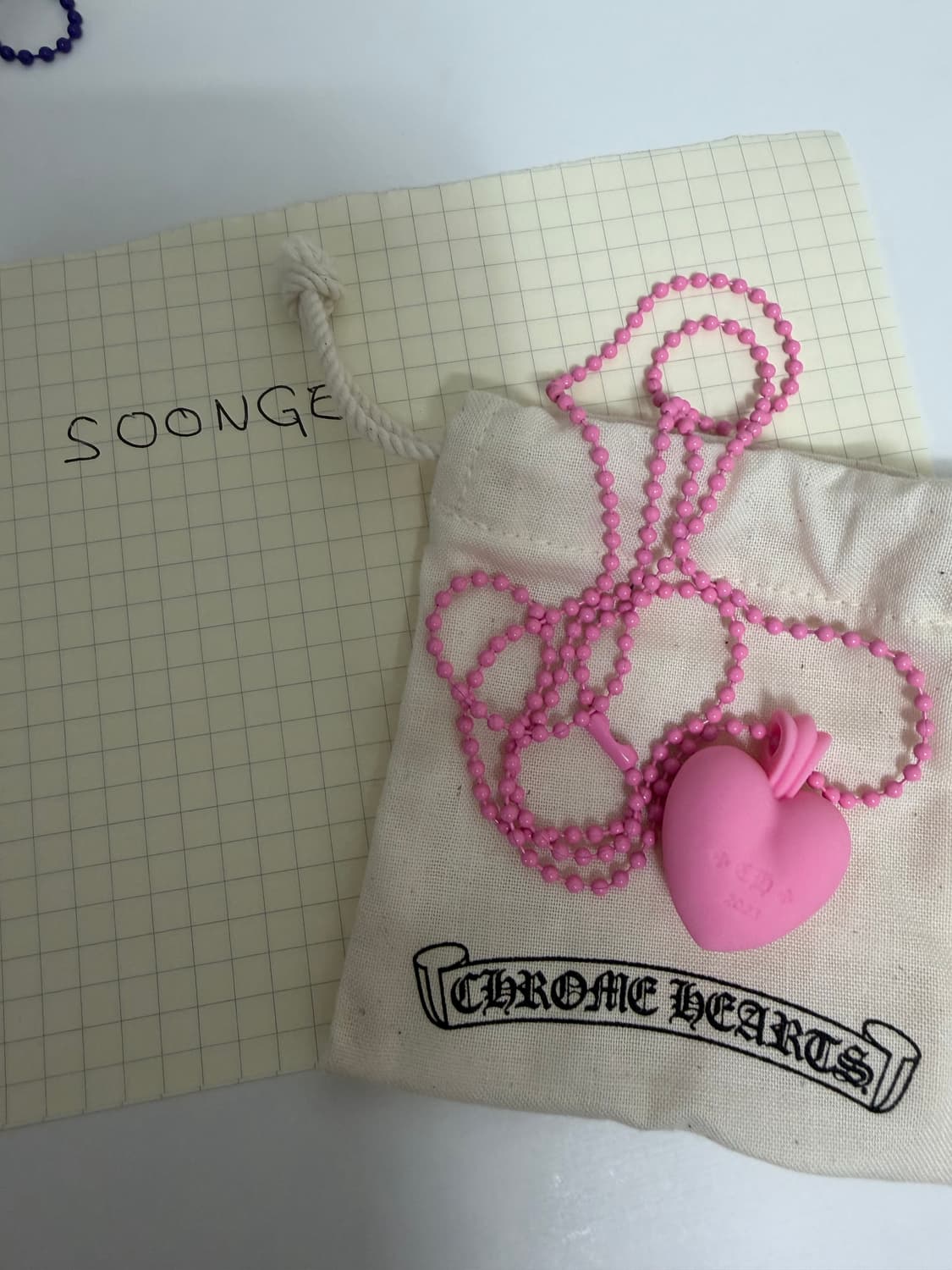 실리크롬 하트 팬던트 핑크 상품이미지2