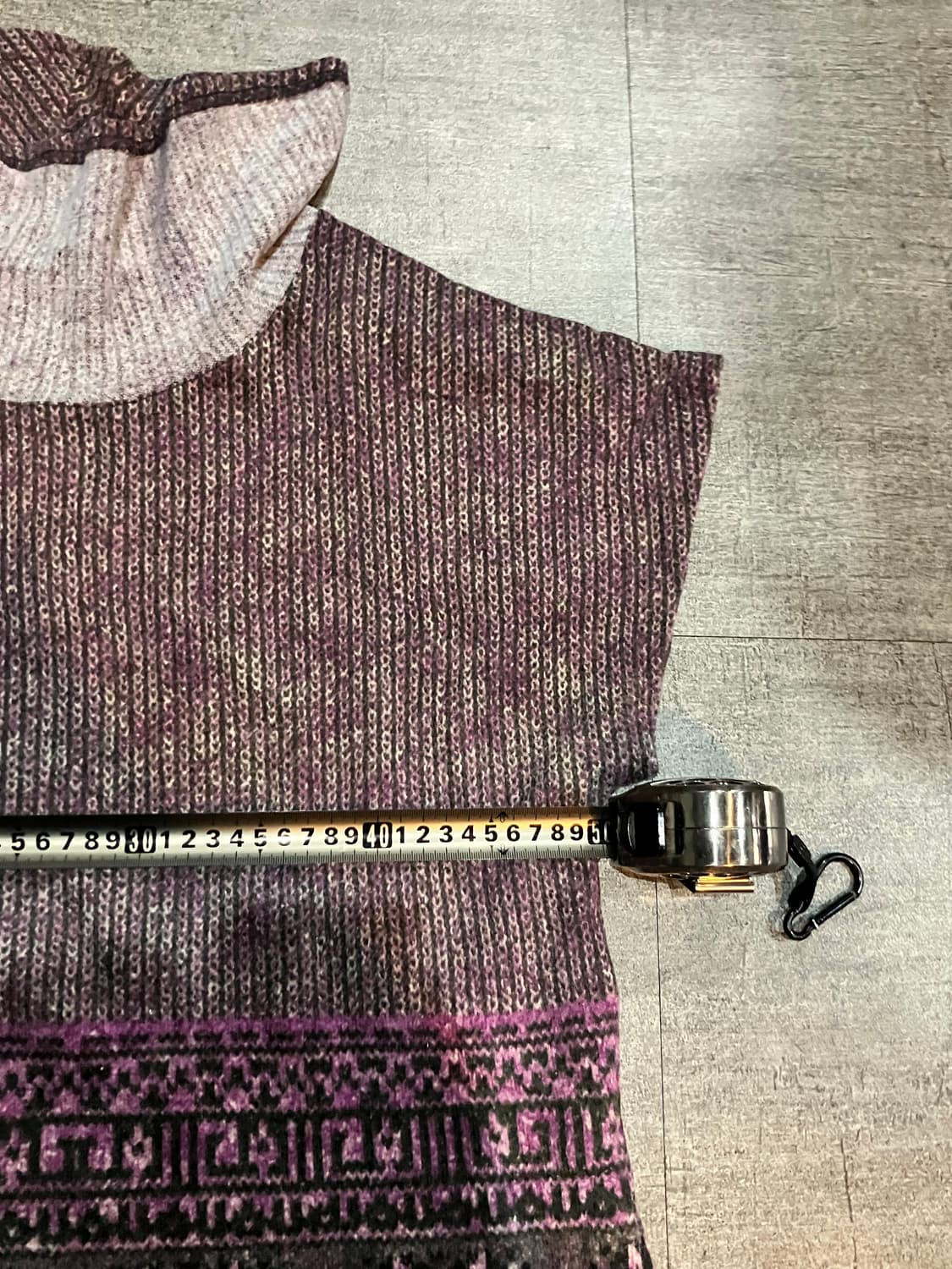 일본빈티지 Ladieswear 하구미모리걸 달천깔페어리 문양 폴라반팔니트 상품이미지2