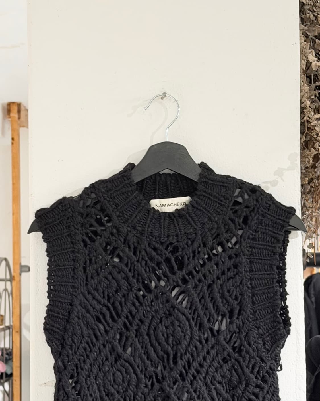 나마체코 블랙 22aw 메리노 울 니트 베스트 상품이미지4