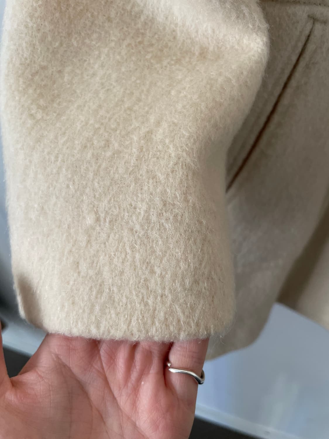 vintage cream double breasted half coat 상품이미지5