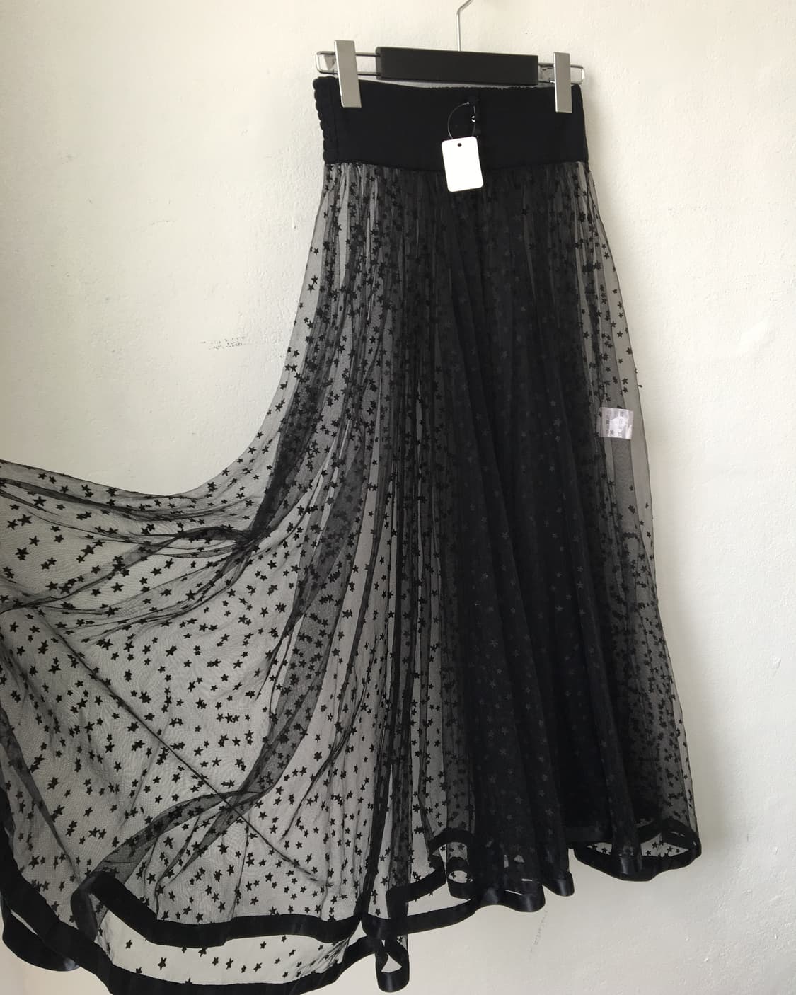Star pattern see through layered long sk 상품이미지3
