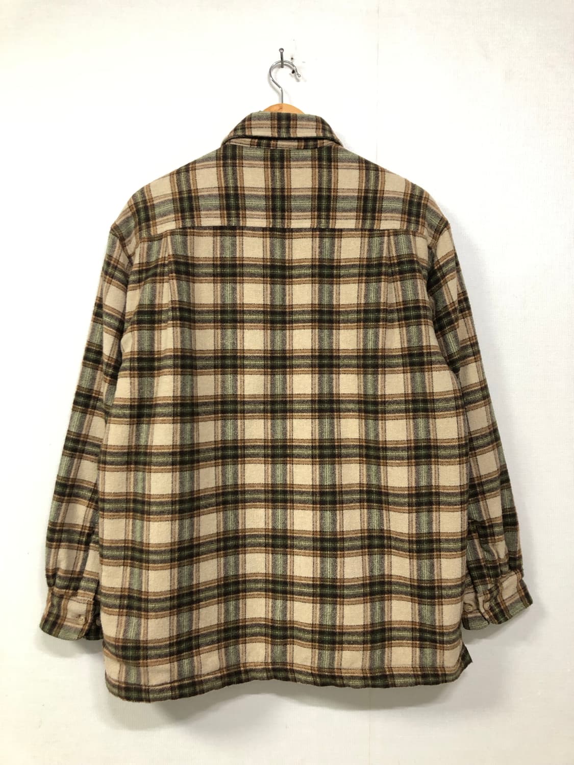 팀버랜드 헤비 울 누빔 체크 셔츠 겸 자켓 _ 베이지/그린 상품이미지6