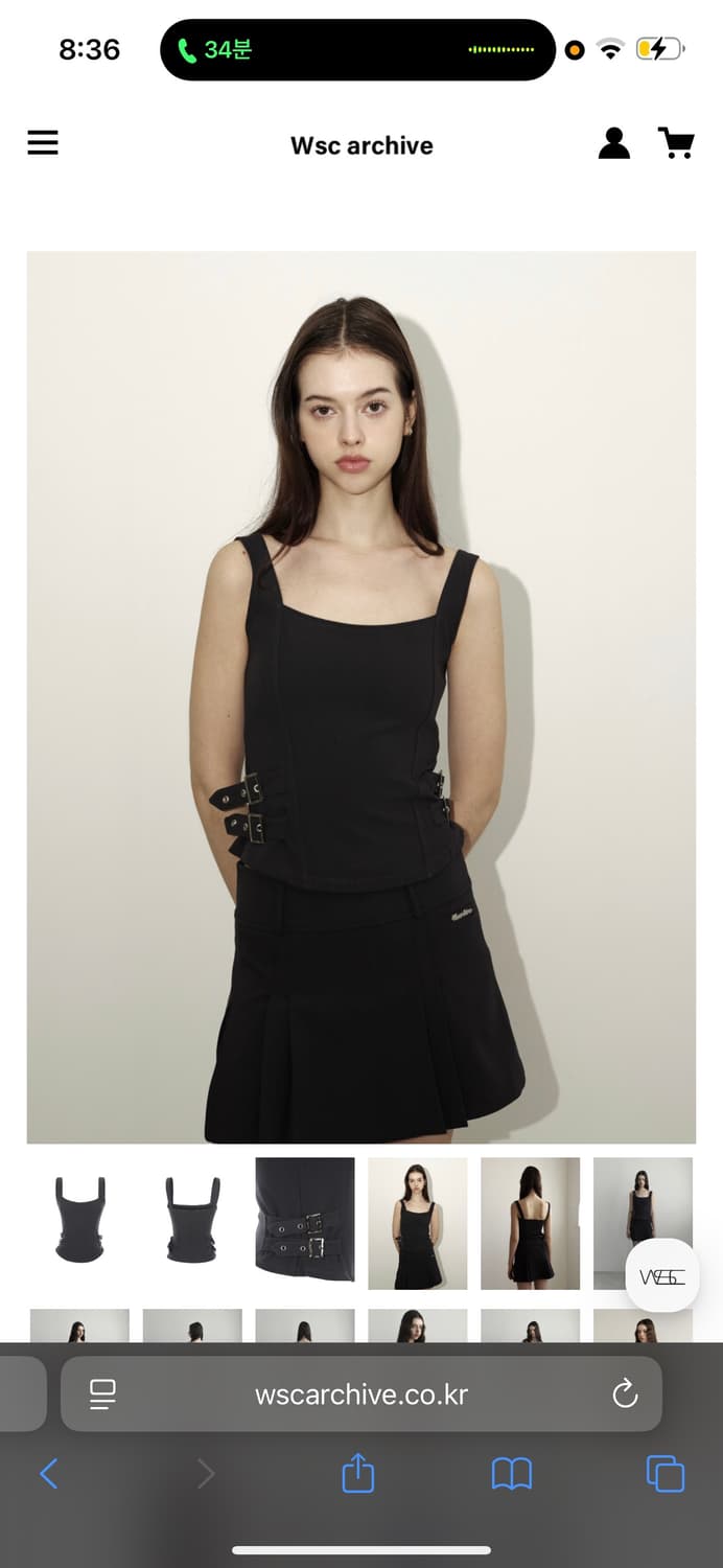 [정가10 새것]Orchid buckle vest 버클 벨트 나시 블랙  상품이미지2