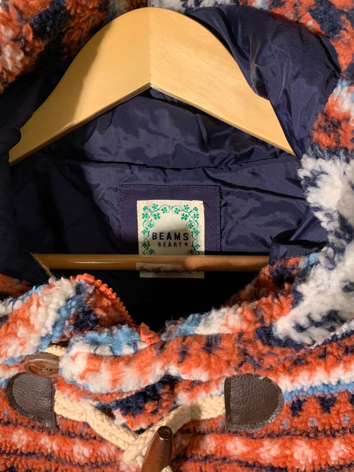 빔즈하트 노르딕 패턴 플리스 더플 코트 집업 상품이미지7