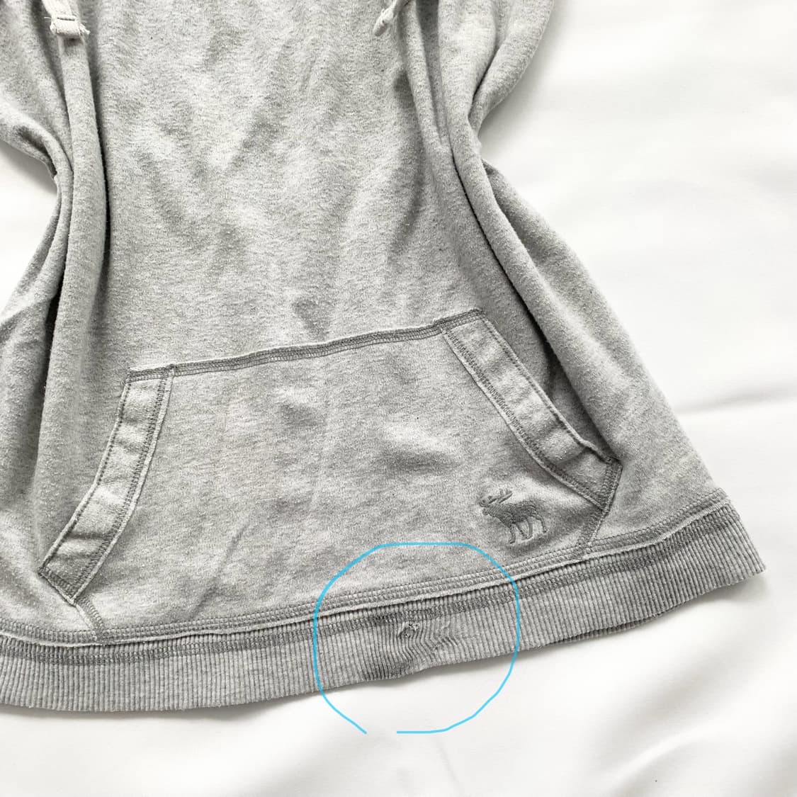 Abercrombie 아베크롬비 ♥ 연그레이 후드 반팔 상품이미지4