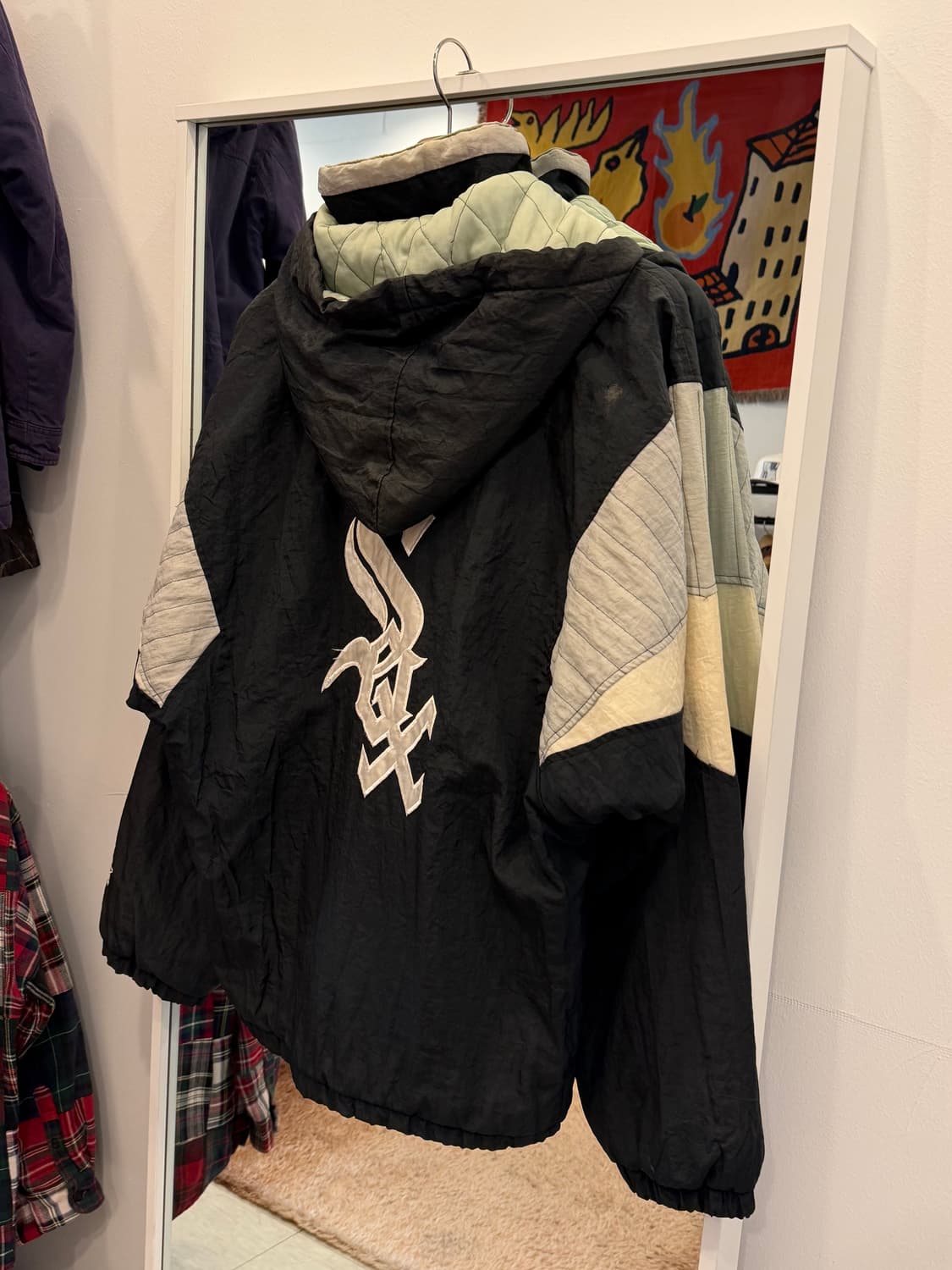 90s Starter 스타터 MLB 화이트 삭스 풀오버 패딩 아노락 상품이미지5