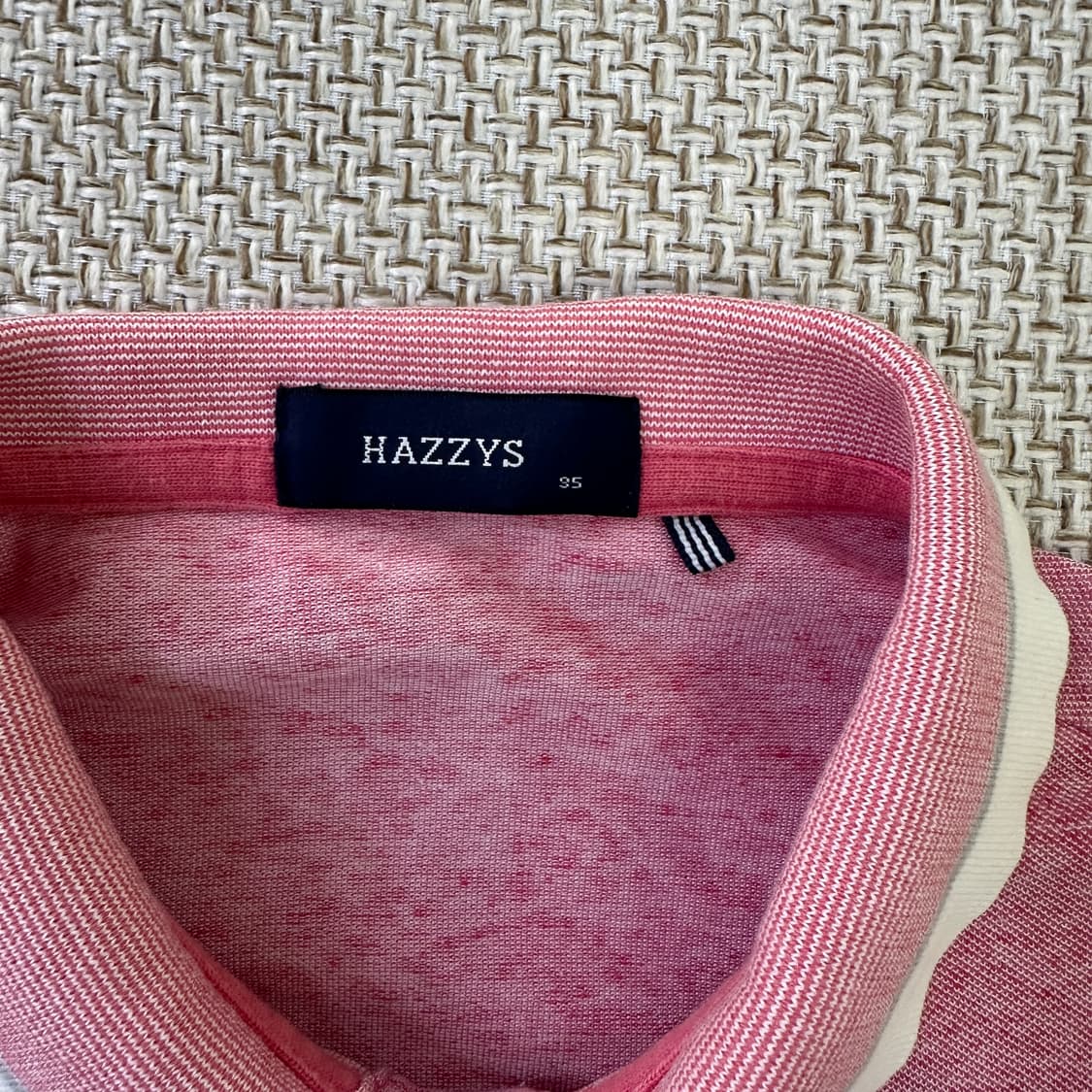 95 헤지스 핑크 카라 반팔티 0409D 상품이미지2