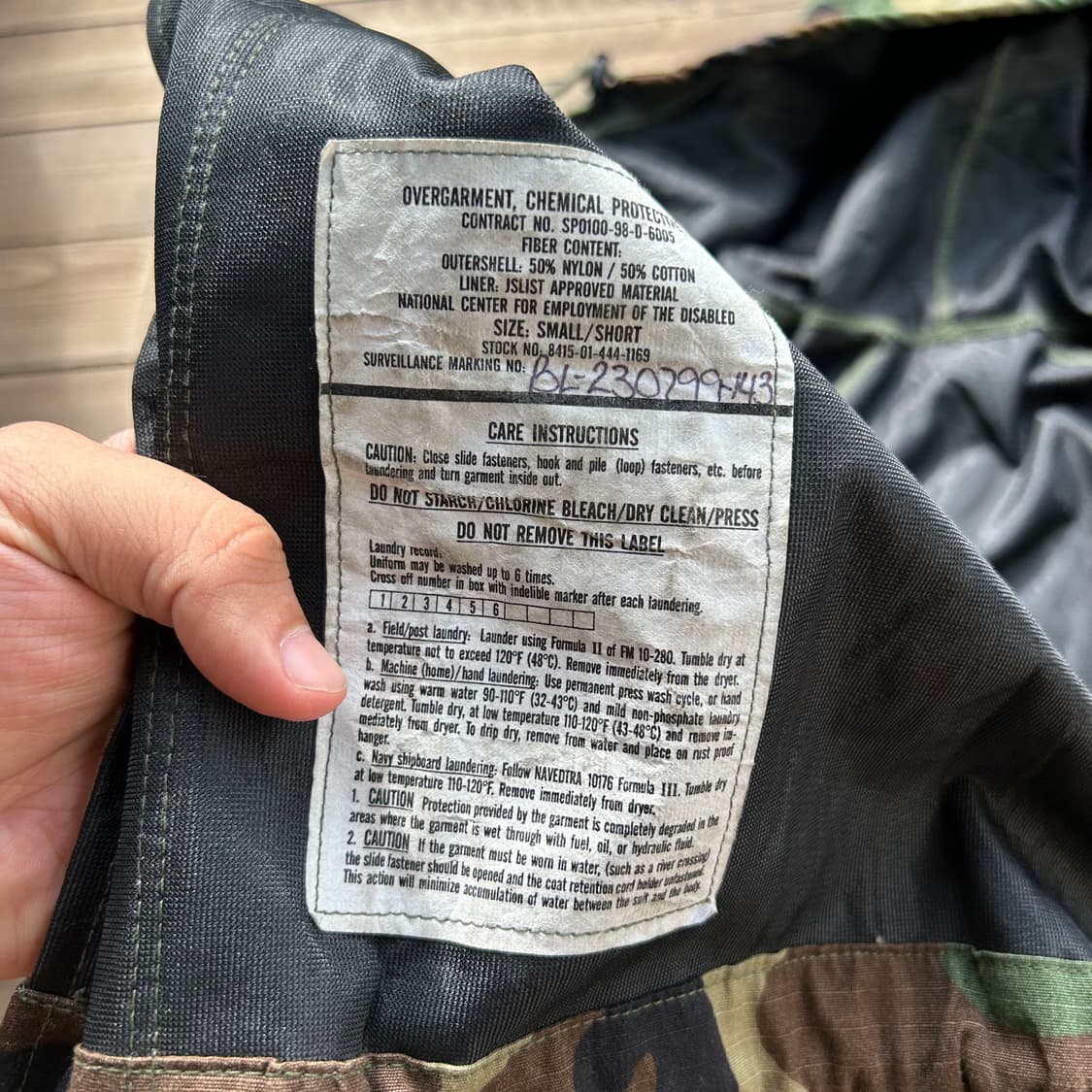 [L] 98s u.s army 캐미칼 화생방 자켓 상품이미지6