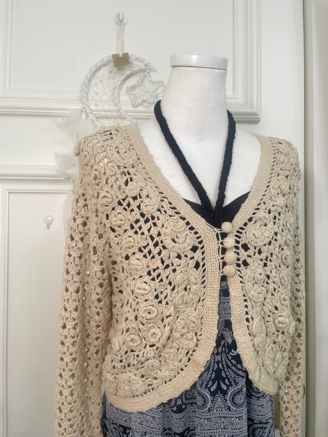 beige crochet bolero cardigan 상품이미지7