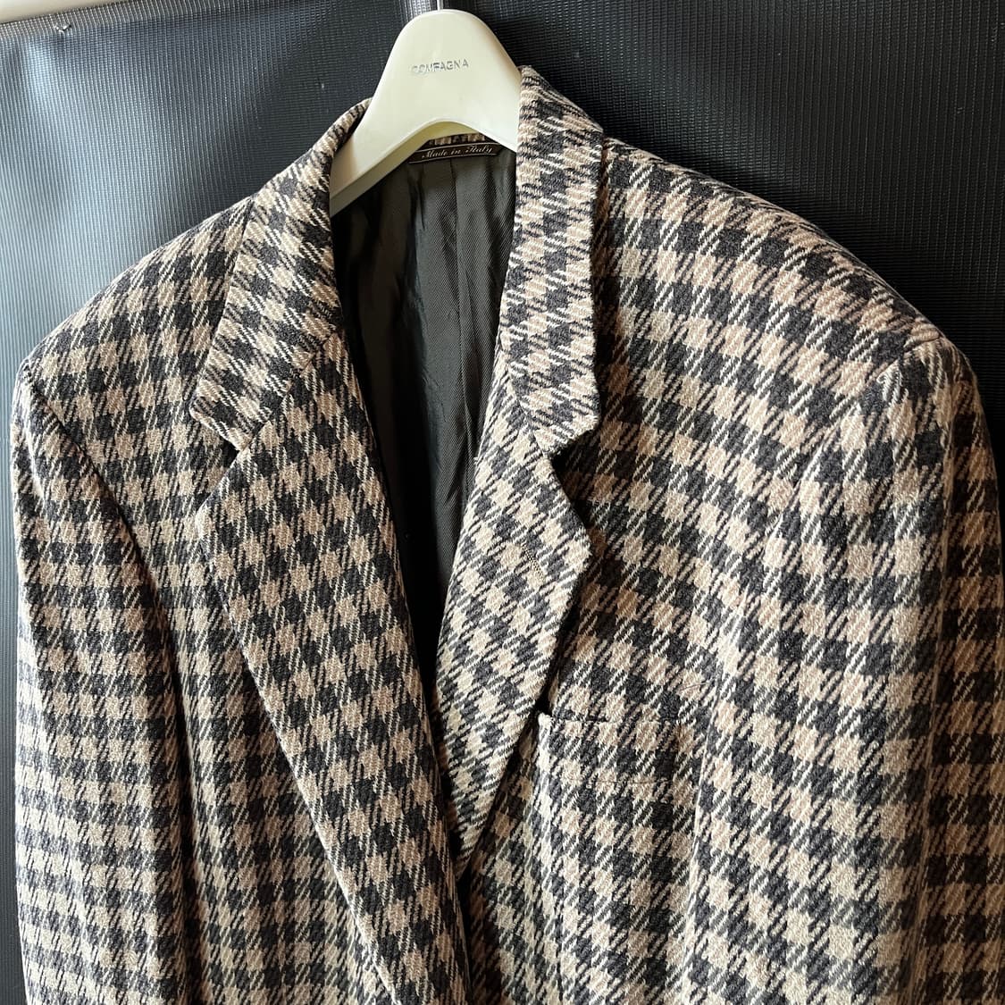 90s 지안프랑코 페레 뉴트럴체크 테일러드 자켓  상품이미지2