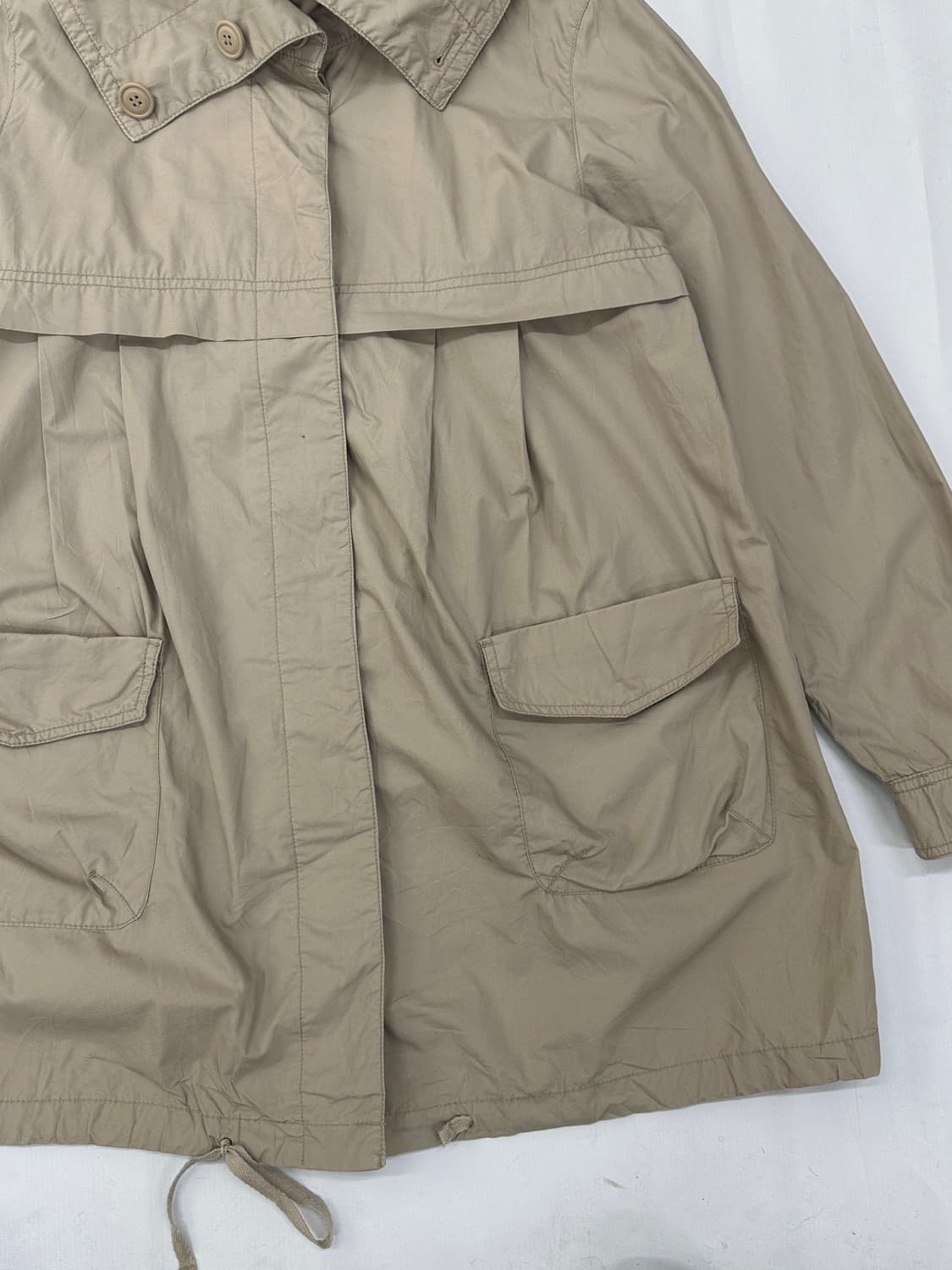 🍰사와코의 그런지 트렌치 원피스 코트 🍰 러블리 베이지 라떼갸루 상품이미지6