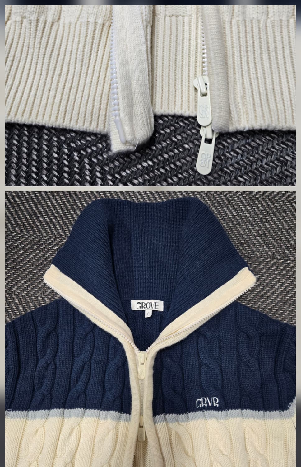 글로브 CHVR 니트 크롭 가디건 + 반바지 세트 니트집업 상품이미지3