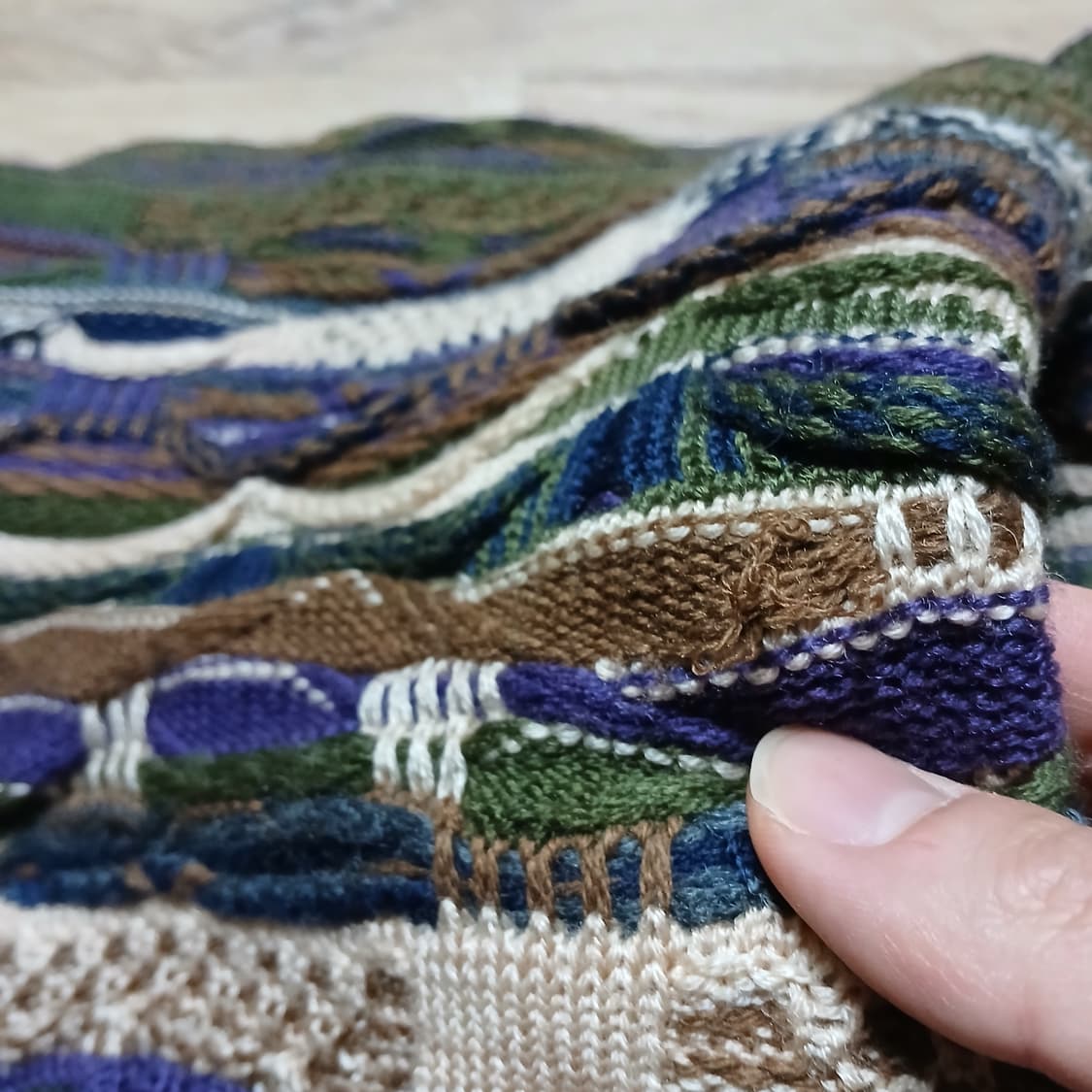 쿠지맛 케이블 울 니트 목도리 빈티지  머플러 길이 180 상품이미지5