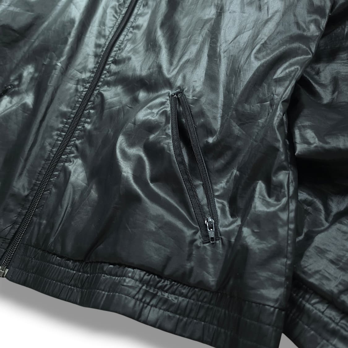 [L] 아디다스 블랙&화이트라인 오리지널 유광 풀집 후드 바람막이 상품이미지5